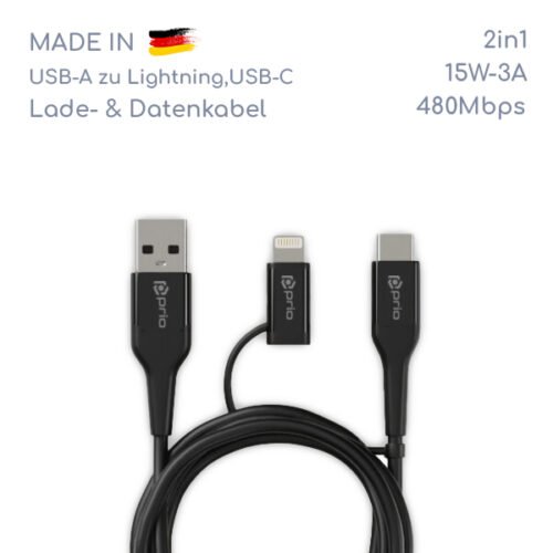 USB-A zu USB C & Lightning